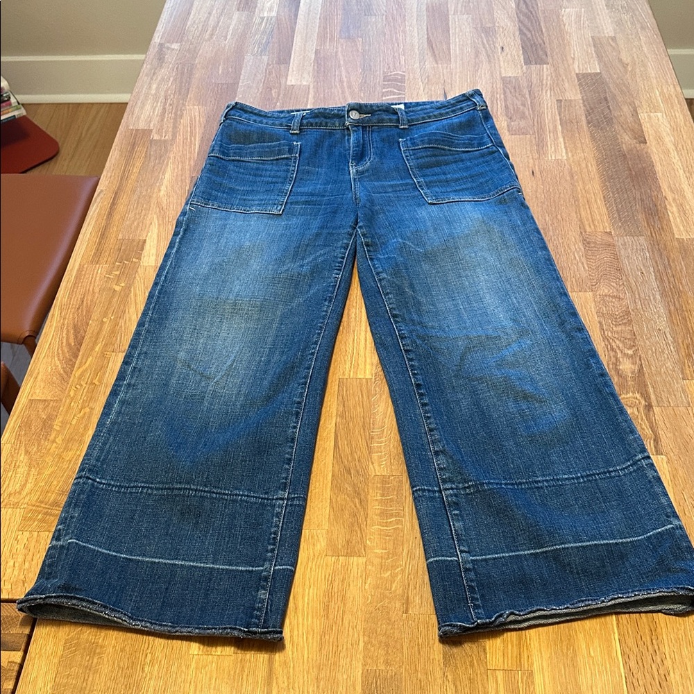 Pilcro and the Letterpress Blue Denim Crop Jeans, size 29